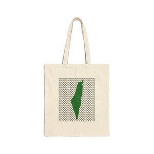 Palestine Map Cotton Canvas Tote Bag - Palestinian Pride Market Shopper, Keffiyeh Print Tote Bag, Gift for Activists, Political Statement