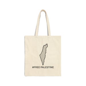 Palestine Map Cotton Canvas Tote Bag - Palestinian Pride Market Shopper, Keffiyeh Print Tote Bag, Gift for Activists, Political Statement