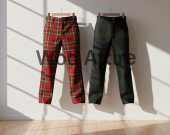 Men's Handmade Scottish Tartan Trousers : Dress Pants For Him