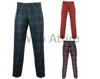 Handmade Scottish Tartan Trousers : Men's Dress Pants For Him