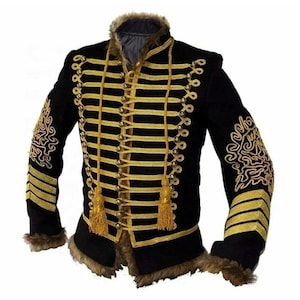 Napoleonic Military Uniform Hussar Jacket For Men - Tunic Pelisse Jimi Hendrix British Jacket - 18th Century Military Coat - Gift For Him