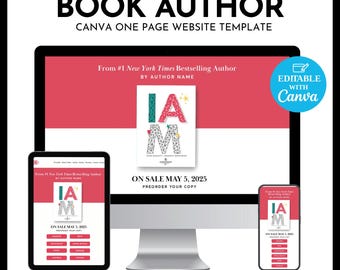 Canva Website Template: Minimalist Book Launch Theme for Authors