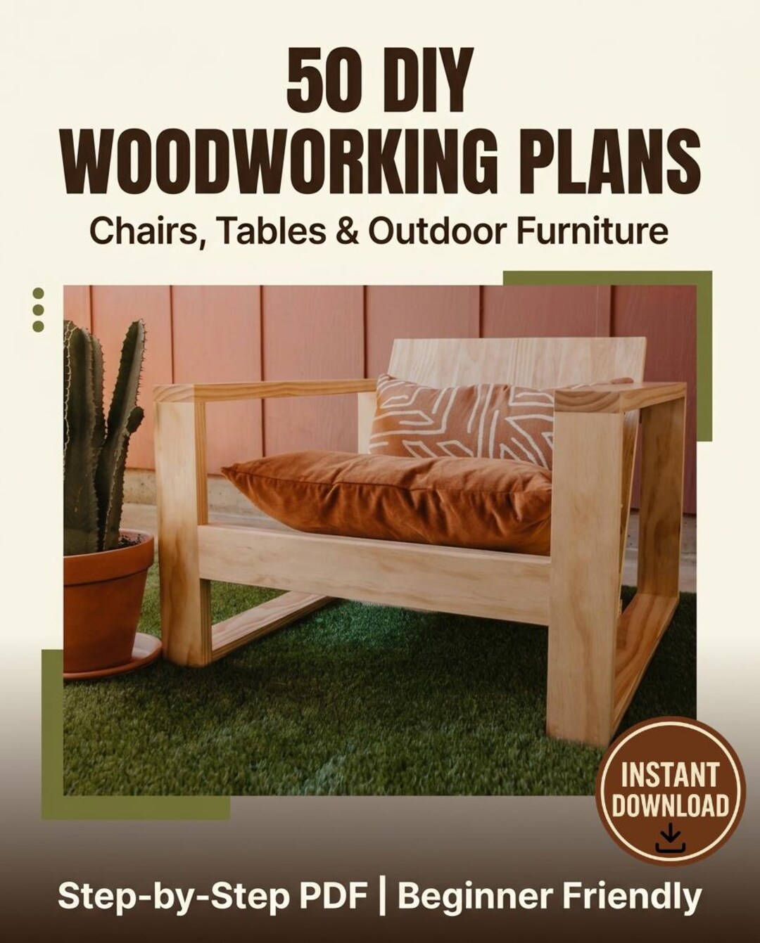 50 DIY Woodworking Plans PDF | Furniture Build Guide for Beginners ...