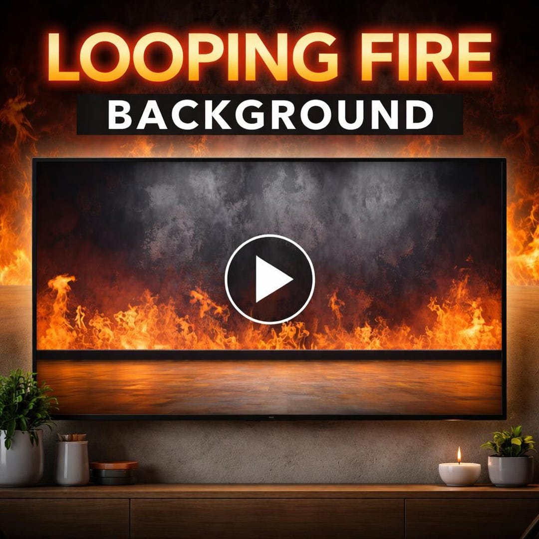Fireplace Video Background Loop | Flames Animated Seamless Loop | Cozy ...
