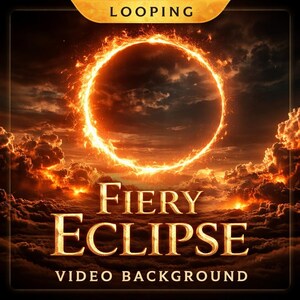 Feuerring Sonnenfinsternis Schleifenanimation | Nahtloser animierter Hintergrund, Himmelsring Video | Weltraum-Hintergrund für Bearbeitungen und Dateien Bild 2