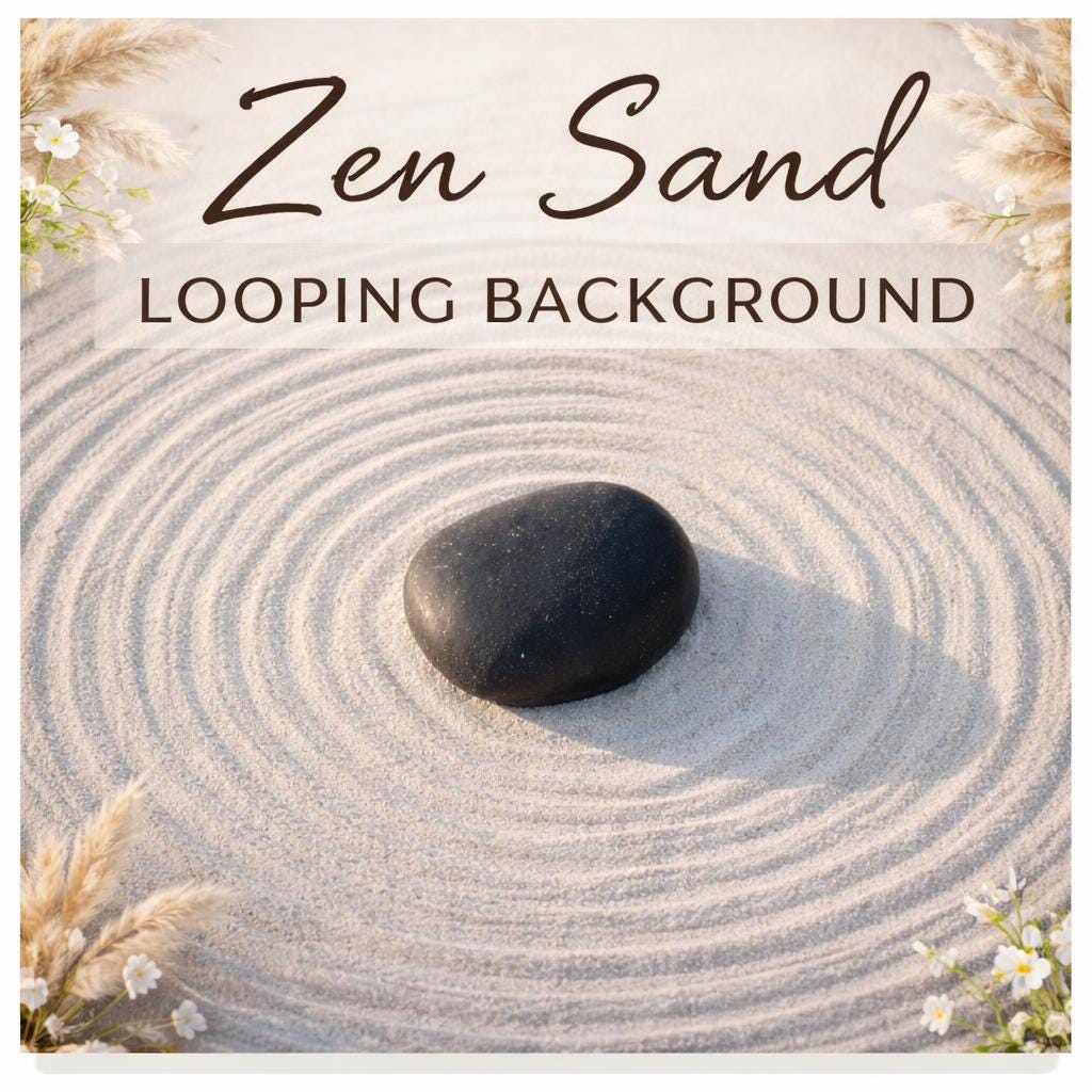 Zen Garden Background Loop | Sand Ripple Animated Video, Nature ...