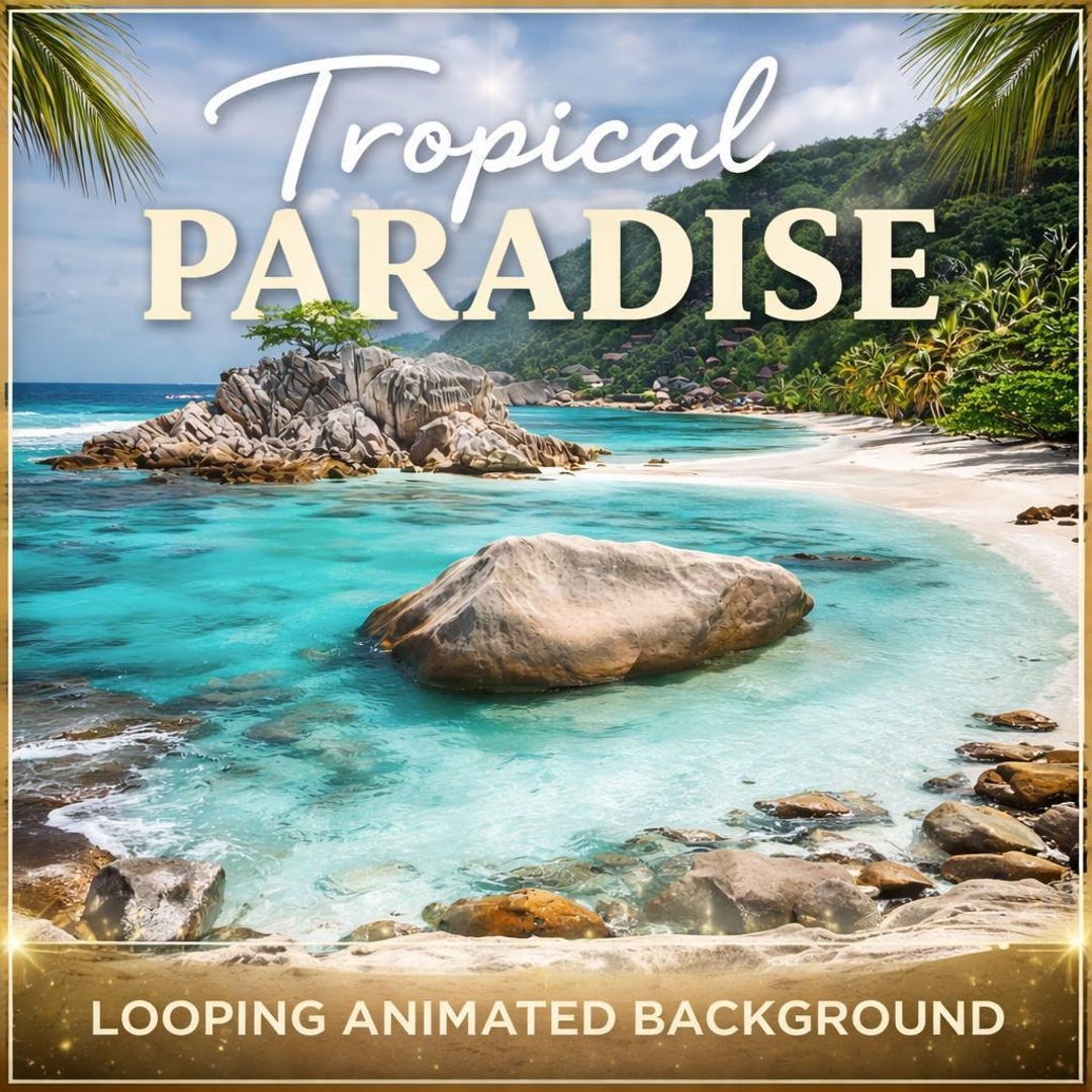 Tropical Beach Ocean Waves Loop | Calming Animated Backdrop (MP4) - Etsy