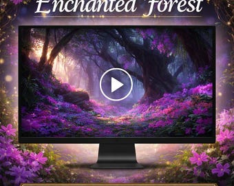 Enchanted Purple Flower Forest Loop | Floral Nature Background, Aesthetic Forest, Cozy Ambience | Animated Video Backdrop