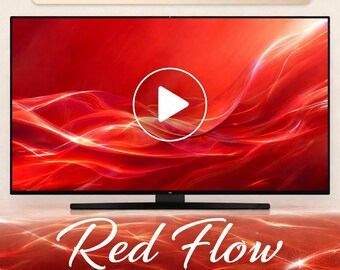 Red abstract wave loop video | Seamless background, calming ocean vibes, animated screen | Red backdrop for videos & events