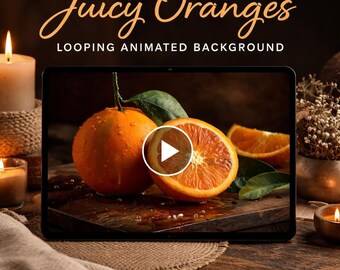 Animated Orange Slices Background | Fresh Seamless Loop Video | Food & Drink Video Background for Ads, Social, and Presentations