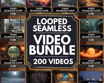 200 Looping Animated Backgrounds: Anime, Lo-fi, Twitch, YouTube (MP4 Digital Download)