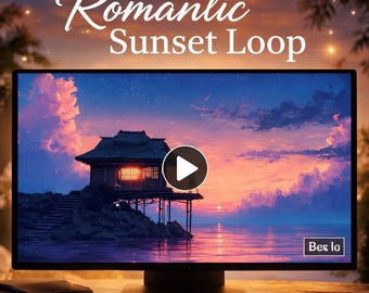 Ocean Loop Video | Sunset Ocean Cabin Animation | Sea Waves Background, Anime Kawaii, Looping Video for Streams & Overlays