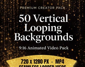 50 Vertical Looping Backgrounds – 9:16 Animated Video Pack for TikTok, Reels & YouTube Shorts