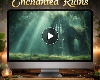 Enchanted Forest Background | Sunbeam Ruins Animated Loop Video | Cozy Nature Ambience for Streams & Videos