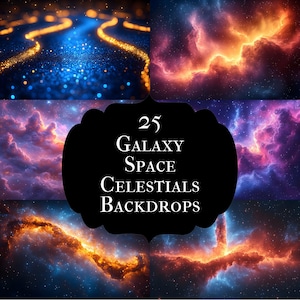 Galaxy Space Digital Backdrop Starry Night Sky Photography Dreamy Fantasy Universe Overlays, Potoshop Composites