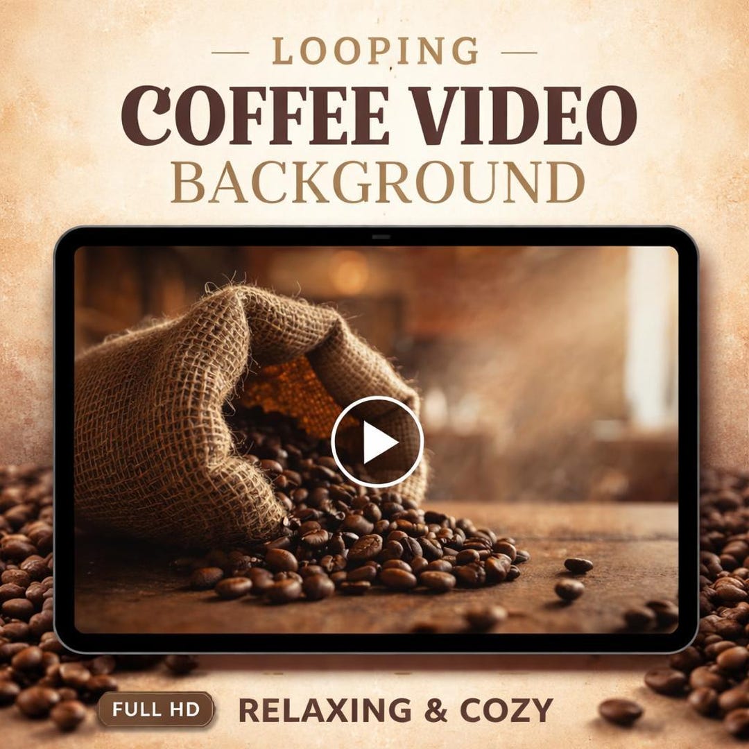 Coffee Animation Sticker Background Coffee Background Loop | Rustic Beans Animated Video, Cozy Cafe ...