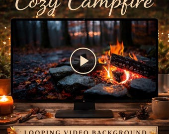 Campfire Loop Forest Ambience | Cozy nature background, animated backdrop, forest video | fireplace vibe, streaming, YouTube