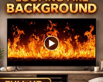 Fire background seamless loop | Flames video animated background | Looped video virtual background for video projects