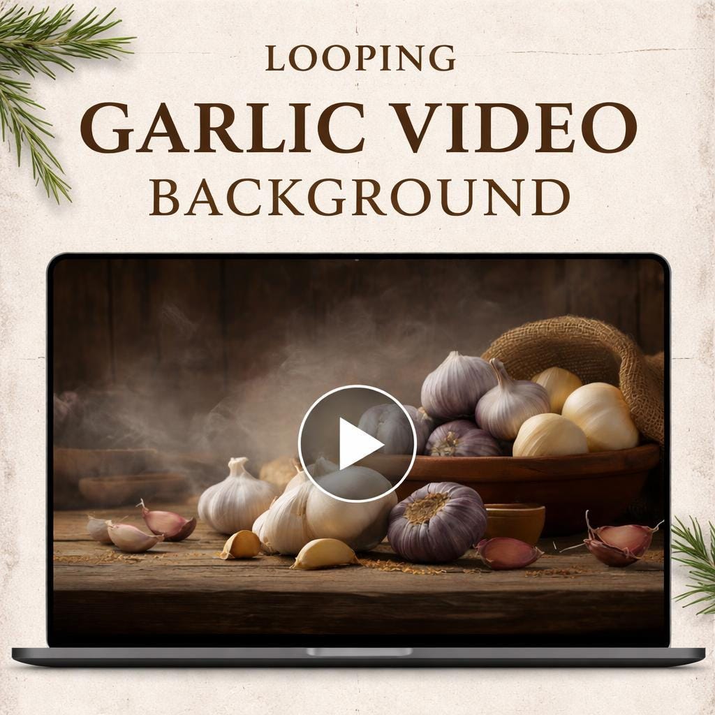 Background Interactive Menu Garlic Kitchen Animated Background | Rustic Seamless Loop Video | Food ...