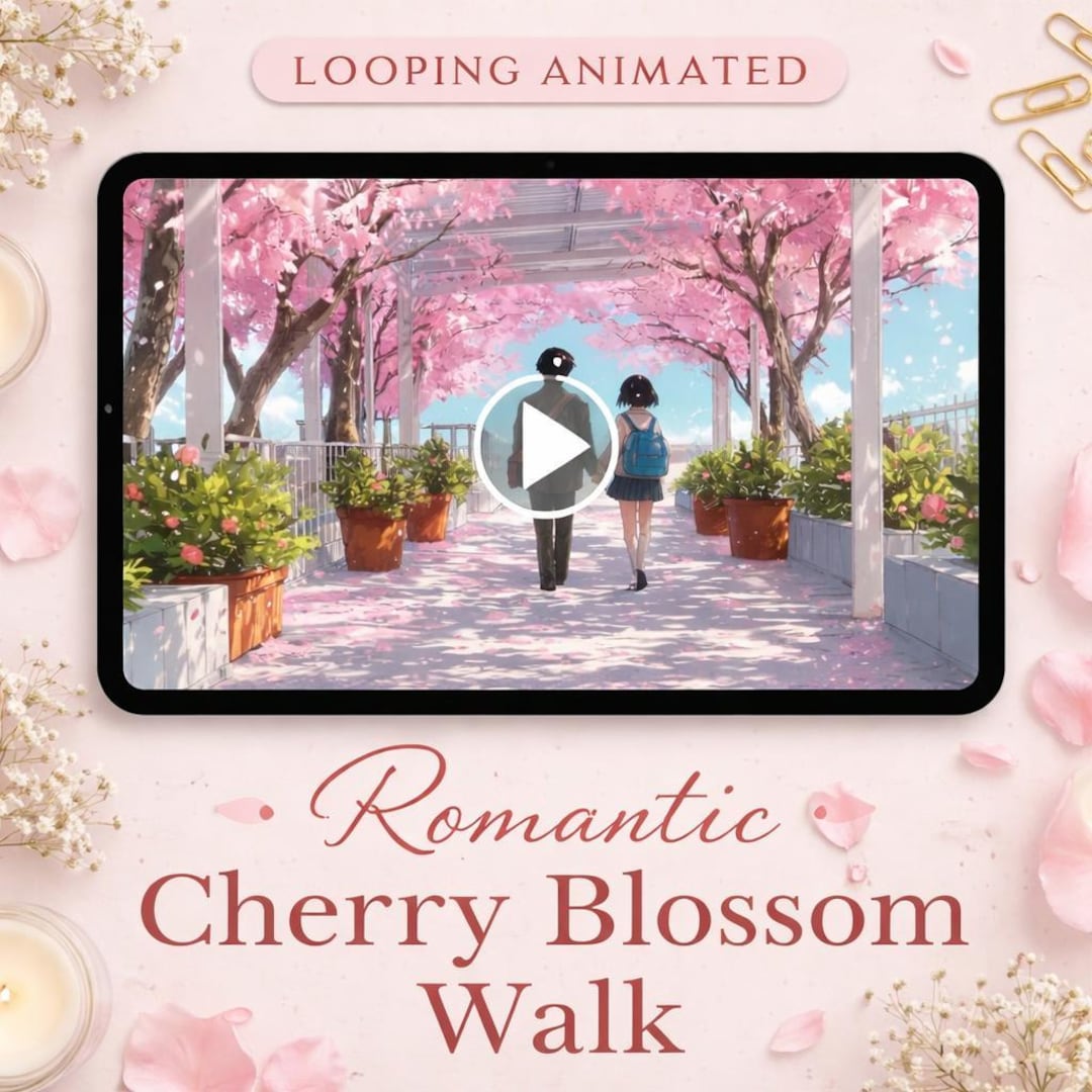 Anime Cherry Blossom Loop Video | Romantic Walk Seamless Background ...