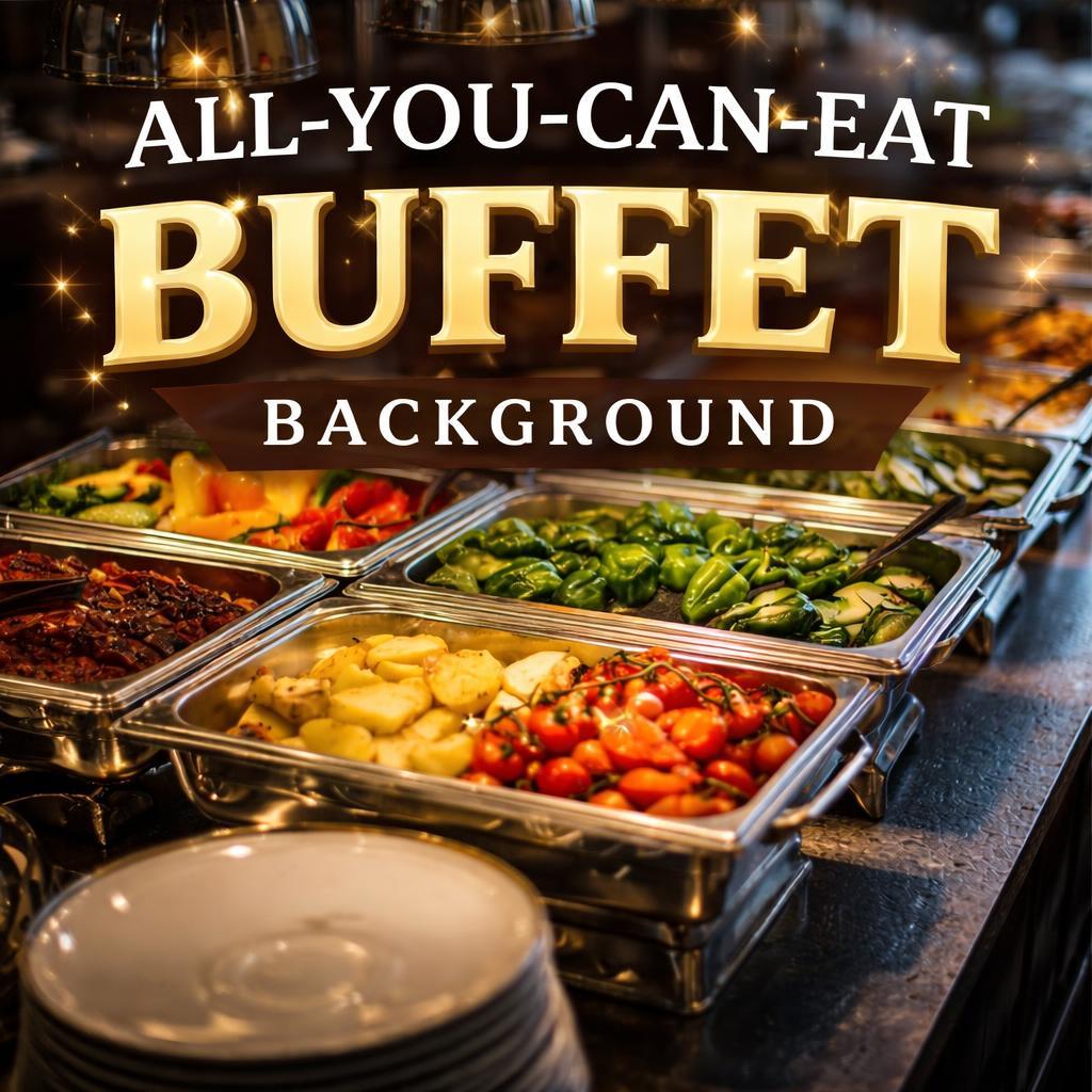 Animated Buffet Food Bar Background Loop | Colorful Seamless Video ...