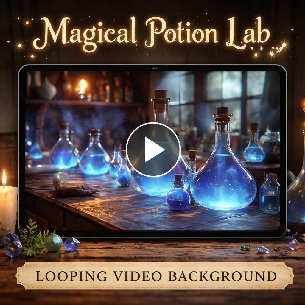 Blue Potion Laboratory Animated Background | Seamless Loop Video ...