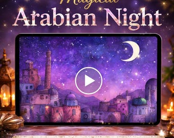 Moroccan night sky loop animation | celestial sky background, cloud loop, moroccan video | animated background, loop video