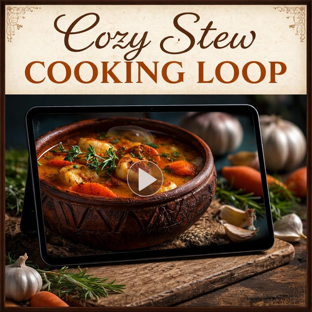 Scallop Animation Hearty Scallop Stew Animated Background | Seamless Loop Video | Food ...