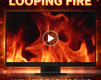 Fire Flames Looping Video Background | Seamless animated loop, realistic fire and smoke video | Stream, overlays, VJ, YouTube, ed