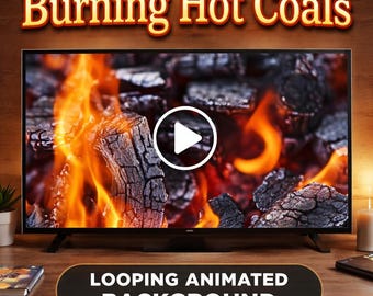 Campfire Background Loop Video | Burning Coals Animated Background | Seamless Loop | Fire & Smoke Video Background