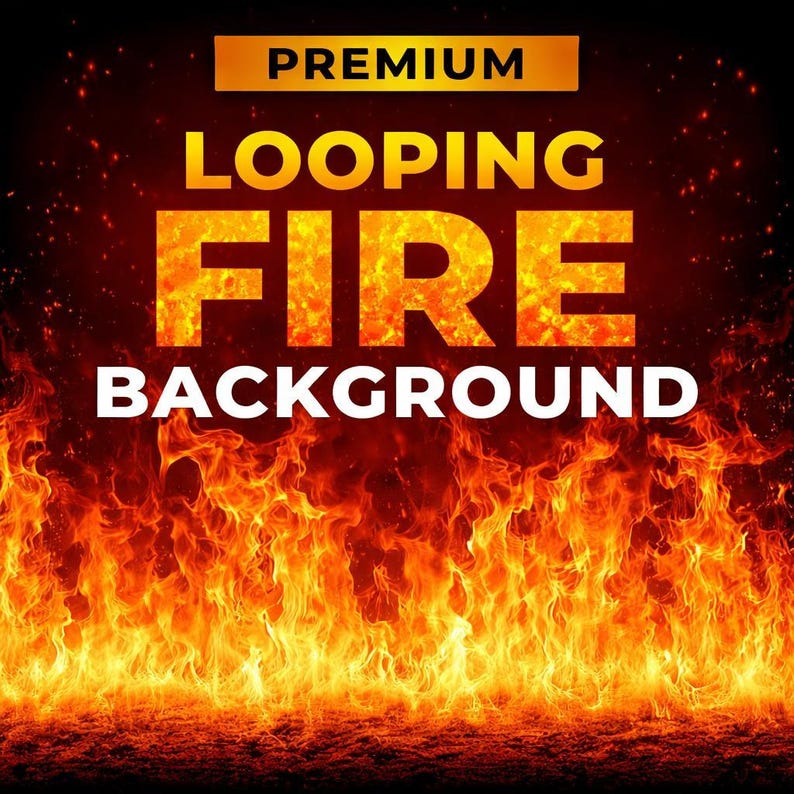 Firestream Background Fire Background Seamless Loop | Animated Flames Video | OBS Backdrop ...