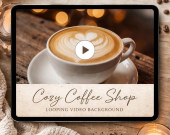 Coffee latte art loop video | Cozy cafe ambience, lofi animated backdrop | Background for streams, YouTube, study, shop displays