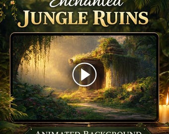 Ancient Jungle Temple Animated Background | Seamless Loop Video | Forest Nature Video Background for Stream, VJ, YouTube