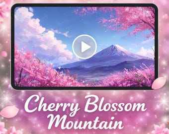 Sakura Background Loop Animation | Mount Fuji Aesthetic Video | Cozy Ambience Animated Background for Streams & Videos