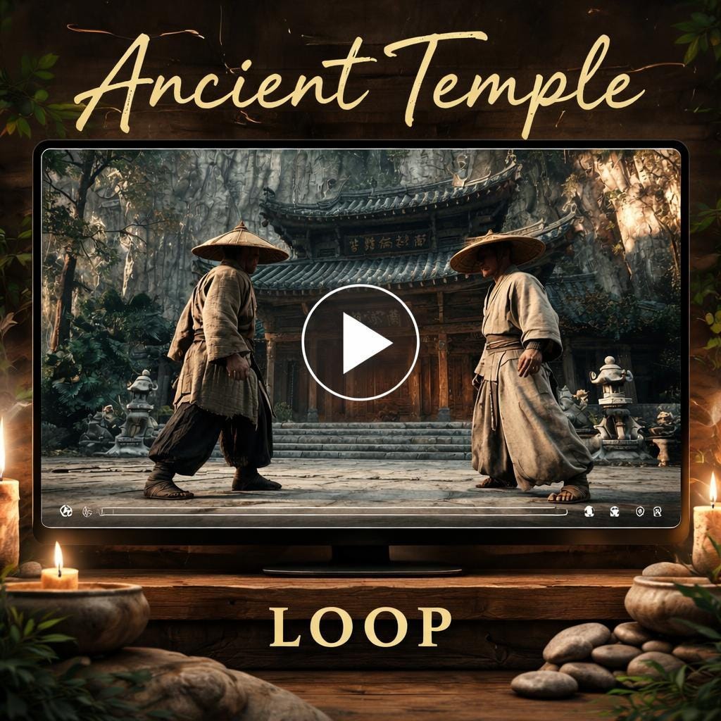 Shaolin Temple Animated Background | Seamless Kung Fu Loop Video (full ...