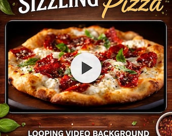 Pepperoni Pizza Animated Background Loop | Hot Food Video, Seamless Video Background | Pizza Loop for Streams, Events, Digital Si