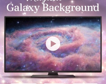 Galaxy Loop Video | Pink Spiral Cosmic Background, Stars, Seamless Animated Loop | Abstract Visuals for Video, VJ, Stream, Reels