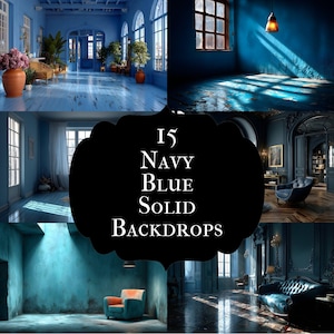 Navy Blue Photography Backdrop: Portrait Studio Digital Background (JPGs 6000x4000px)
