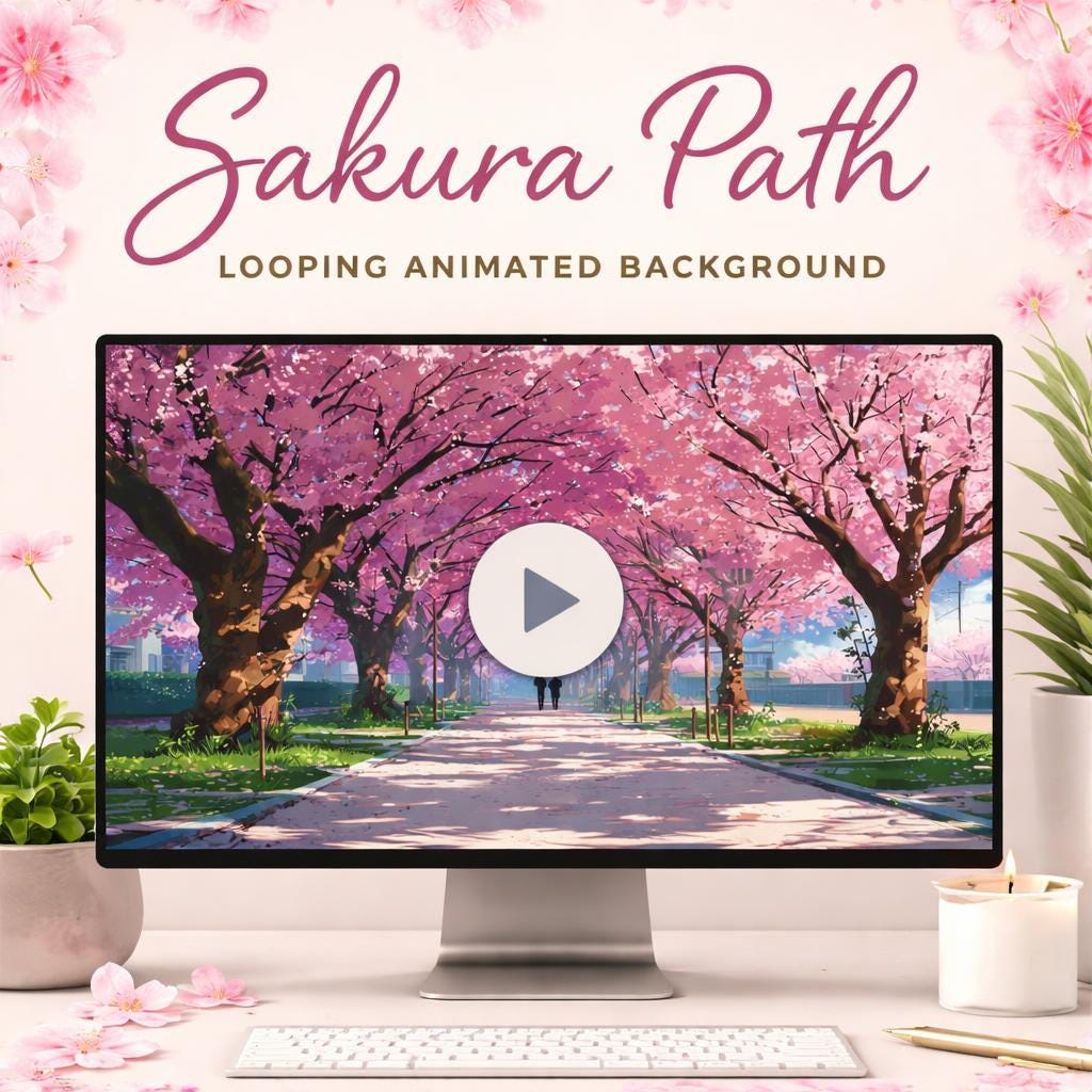 Cherry Blossom Loop Animation | Japan Anime Kawaii Background ...