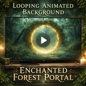 Forest Magic Portal Animated Background | Nature Forest Loop Video | Cozy Ambience, Fantasy Portal Video, Magic Loop