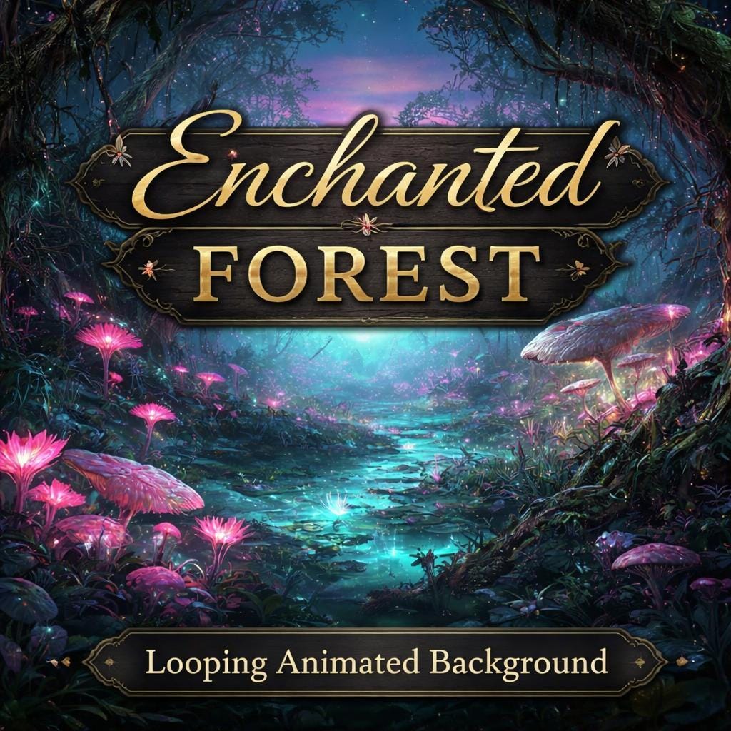 Enchanted Forest Loop Animation | Cozy Nature Background Video (MP4) - Etsy