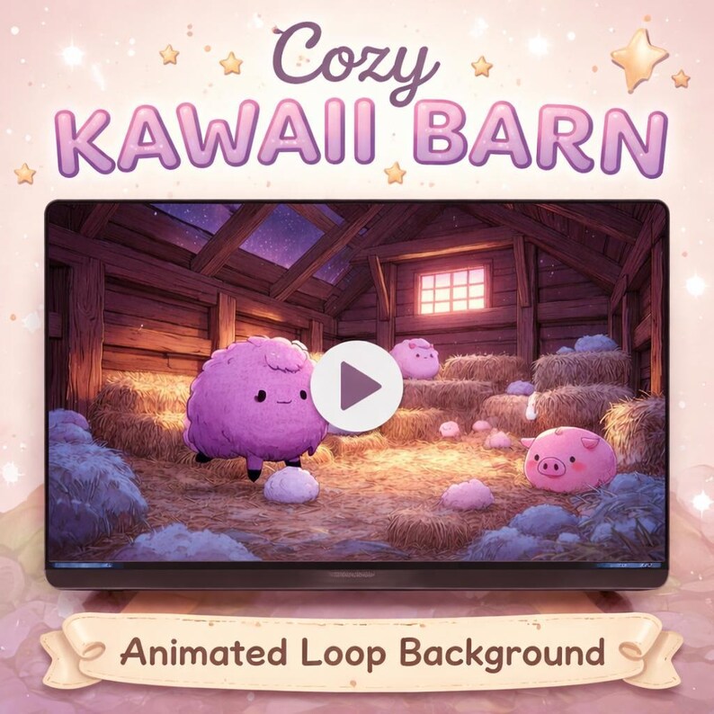 Animated Background Farm Animals Loop | Cute Kawaii Video | Seamless ...