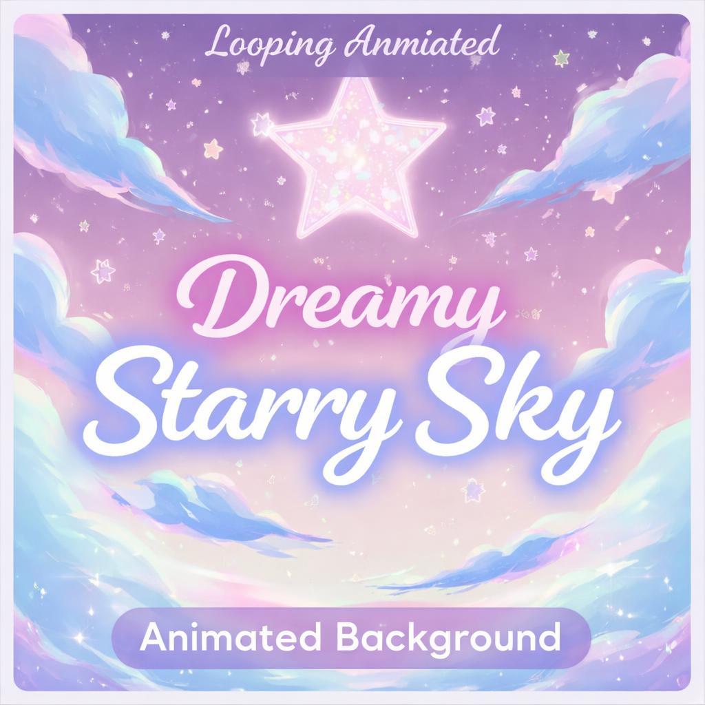 Pastel Starry Sky Loop Animation | Cozy Lo-fi Cloud Background, Starry ...
