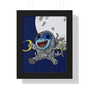 Knight Bites - Jeff the Shark Moon Knight Mashup Art Print - Fun Print for Marvel Rivals lovers!