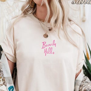 Embroidered Beverly Hills T-Shirt, Retro Summer Shirt, Old Chevy Shirt, Beverly Hills Lover Shirt, California Trip T-Shirt