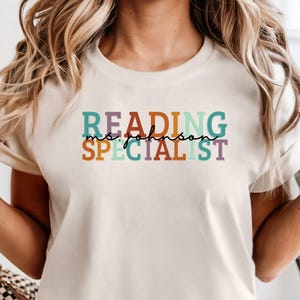 Comfort Colors Colorful Reading Specialist T-Shirt, Reading Teacher Shirt, Education apparel, Literacy Coach, Elementary School, ELA Teacher
