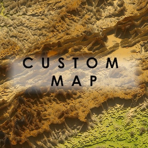 Mapa de Contorno Personalizável - Design Isométrico, Escolha de Localização e Recursos