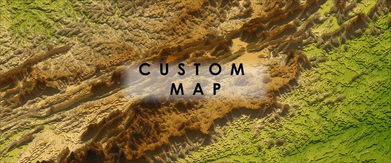 Customizable Contour Map - Isometric Design, Choose Location and ...