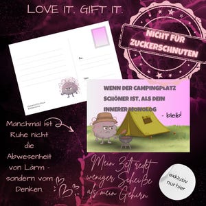Carte postale anti-paillettes - Quand le camping est plus sympa....