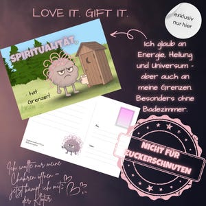 Postal con purpurina - ¡La espiritualidad tiene límites! (Edición de camping)